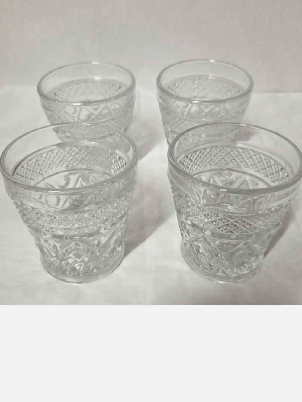 MOSSER GLASS Cambridge Spirits Single Old Fashioned Glasses Set (4), Clear, NWT